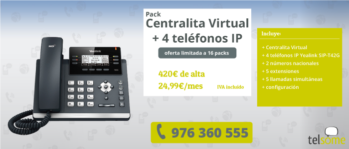 telefonia centralita virtual empresas pack descuento oferta yealink telsome