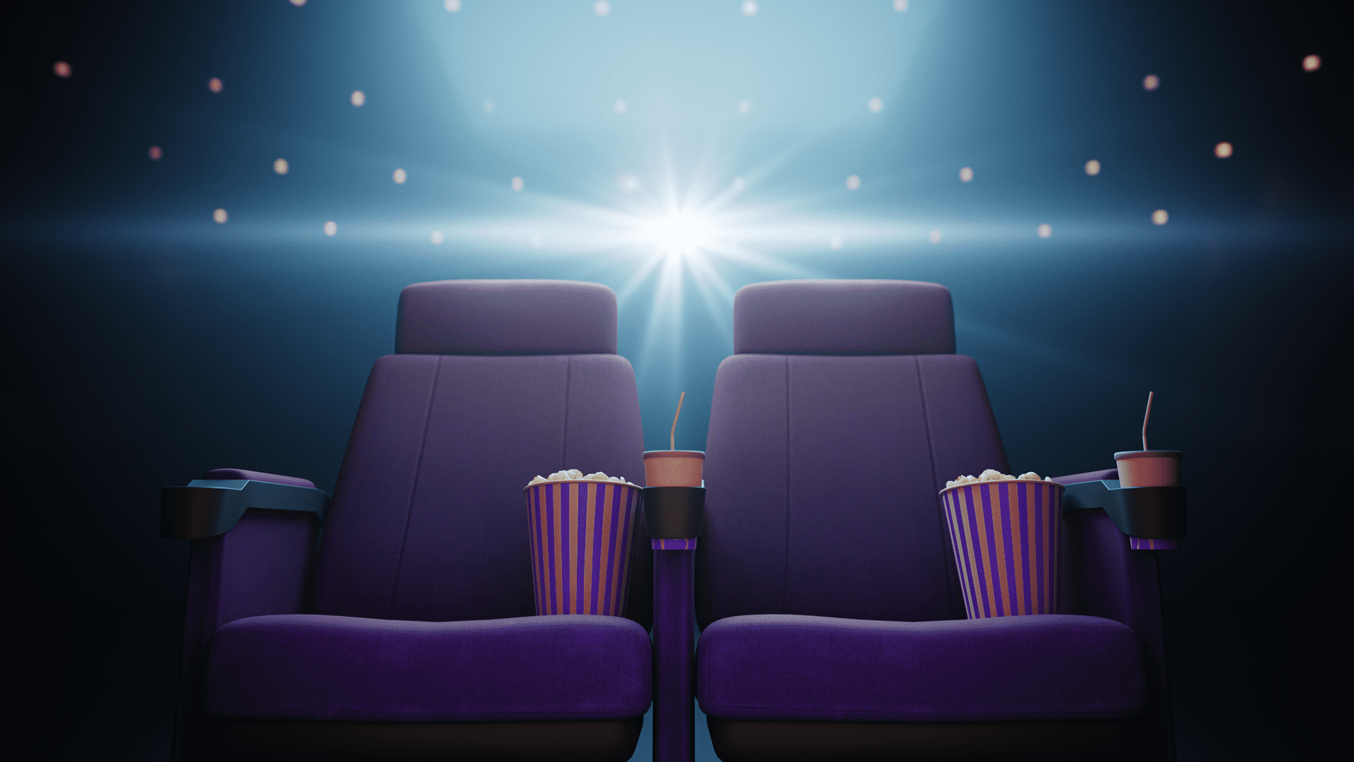 dos sillas de cine en una sala de proyección de películas