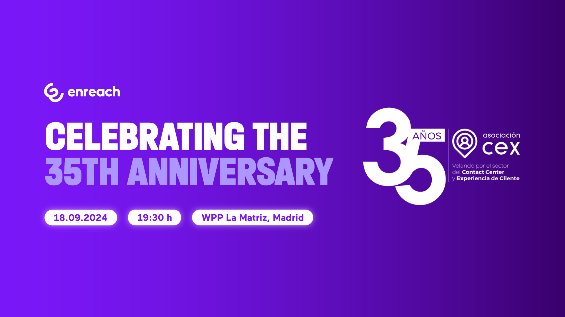 Graphic designed by Enreach for the 35th anniversary of Asociación CEX