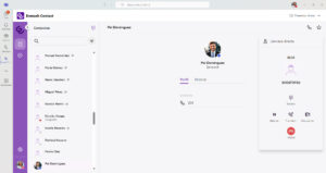 Captura de pantalla de la integración de Enreach Contact dentro de Teams