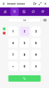 Mock-up of the numeric keypad in Enreach Contact